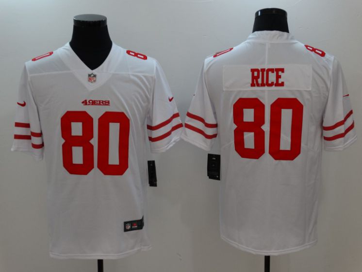 Men San Francisco 49ers 80 Rice White Nike Vapor Untouchable Limited NFL Jerseys